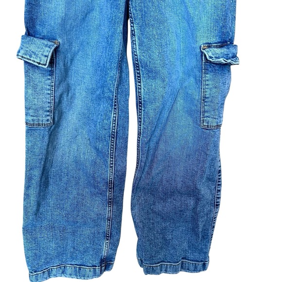 Abercrombie Kids High-Rise Wide Leg Denim Jeans Girls Size 9/10 Casual Active - Picture 3 of 14